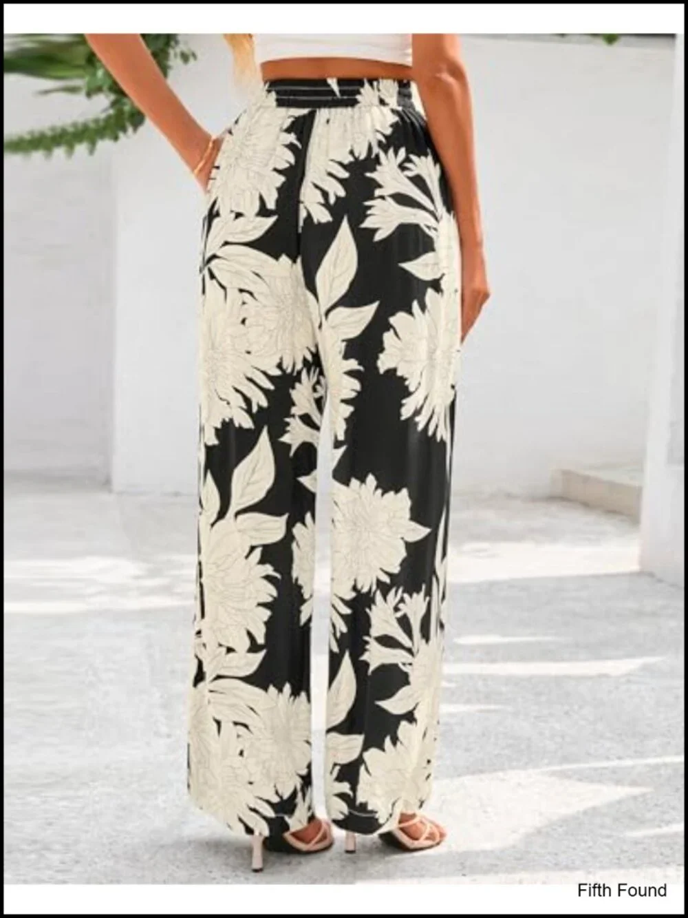 Boho High Waist Wide Leg Palazzo Pants with Pockets Viscose